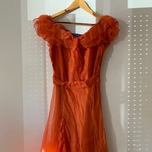 Ralph Lauren Chiffon Ruffle Dress